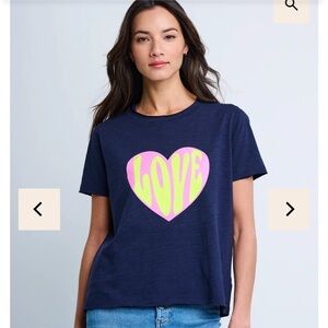 LISA TODD hello love tee in navy sz L